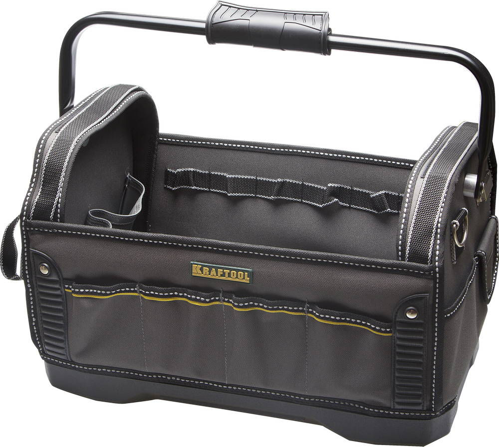 Сумка для инструментов каркасная 46 см с 20 карманами, 8 петель-держателей, жесткое пластиковое дно KRAFTOOL 38741