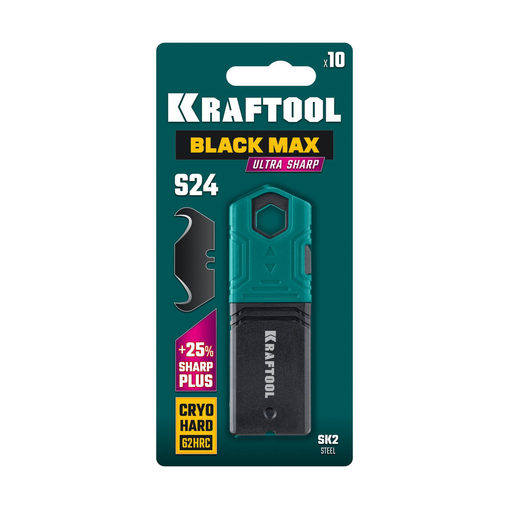Крюковидные лезвия BlackMax-S24, 10 шт KRAFTOOL 09628-S10