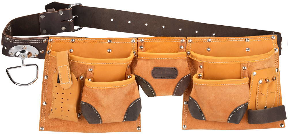 Пояс для инструментов с 9 карманами натуральная кожа KRAFTOOL 1-38520