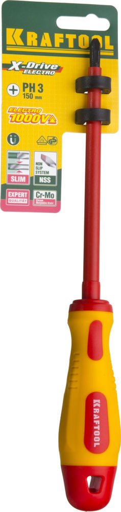 Отвертка высоковольтная PH3 х 150 мм KRAFTOOL 250084-3-150