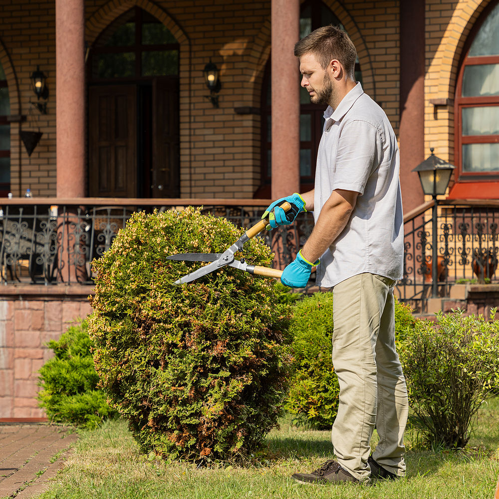 Кусторез, 520 мм, волнистые лезвия, деревянные рукоятки, Palisad (608375)