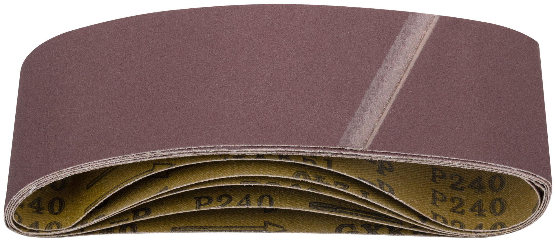 Ленты шлифовальные бесконечные, водостойкие, на тканевой основе, 5 шт., 75х457 мм Р 240 (39689)