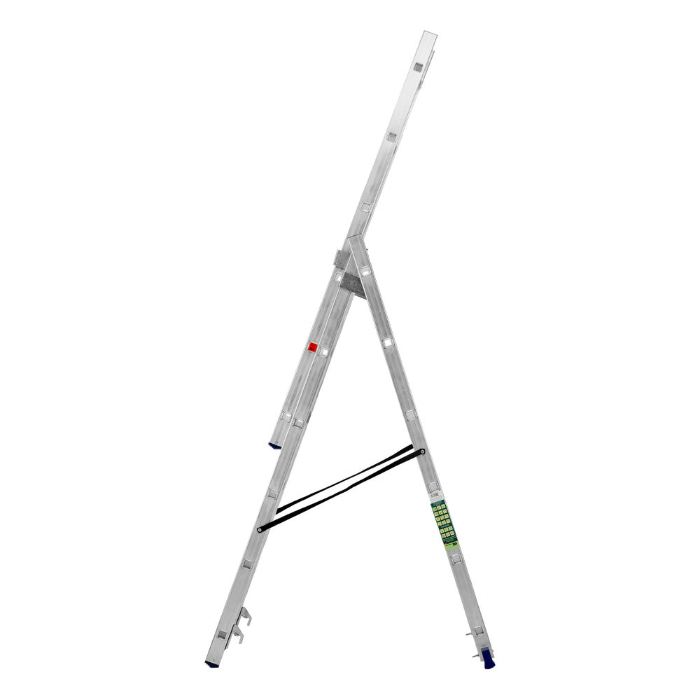 Лестница, 3 х 6 ступеней, алюминиевая, трехсекционная, Сибртех (97816)