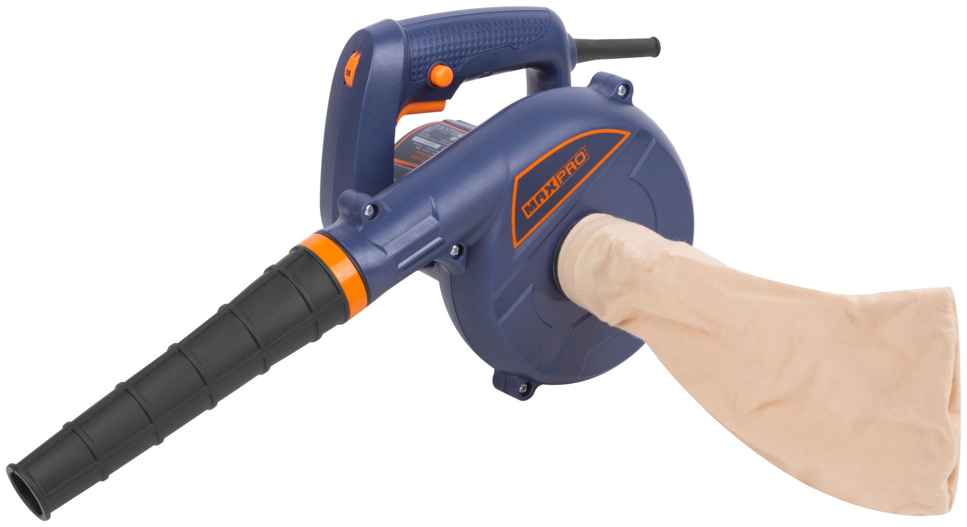 Воздуходувка-пылесос, 600 Вт, 6000-16000 об/мин, 3500 л/мин, 1,5 кг, дополнительные щетки, коробка, MAX-PRO, 85276