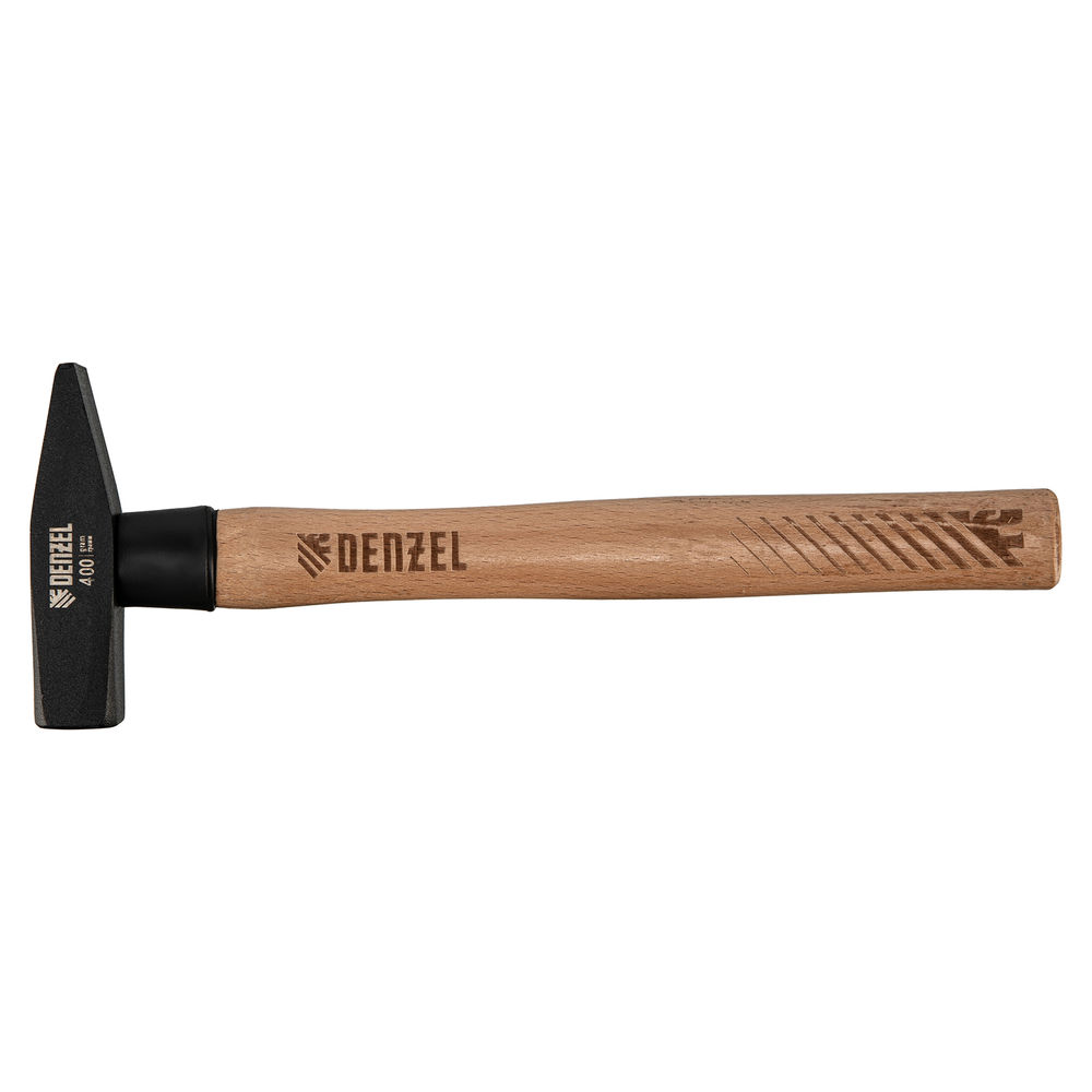 Молоток слесарный, 400 г, кованый квадратный боек, буковая рукоятка Denzel (10428)