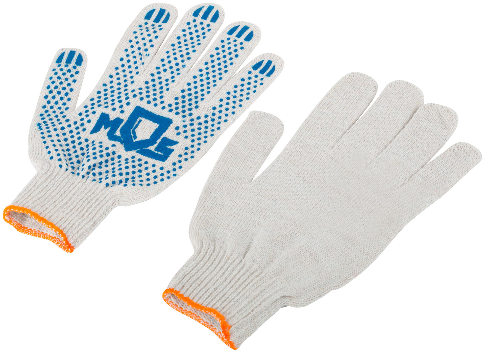 Перчатки вязаные (4 нити), х/б, с ПВХ, 10 класс вязки (12484)