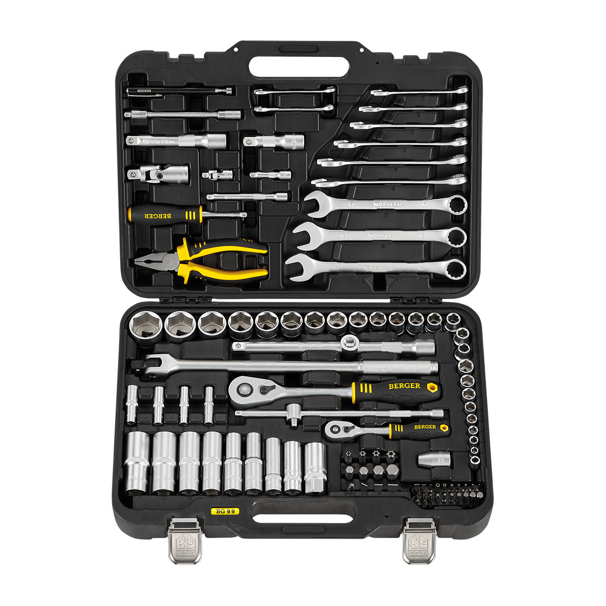 Профессиональный набор инструментов BERGER 99 предметов 1/2” - 1/4” «ВИСБАДЕН» BG099-1214