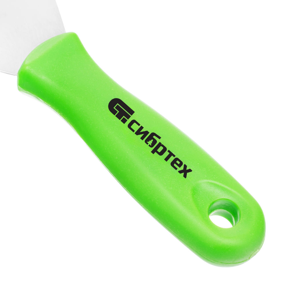 Шпательная лопатка из нержавеющей стали, 100 мм, пластмассовая ручка Сибртех (85548)