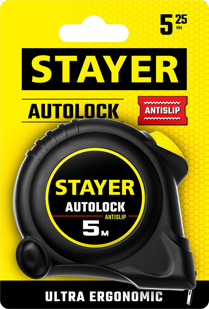 Рулетка с автостопом AutoLock 5 м х 25 мм STAYER 2-34126-05-25