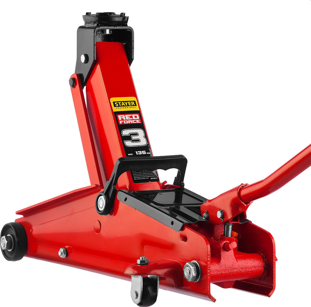 Домкрат подкатной 3 т, 135 - 400 мм с увеличенным подъемом R-33 RED FORCE Professional STAYER 43154-3