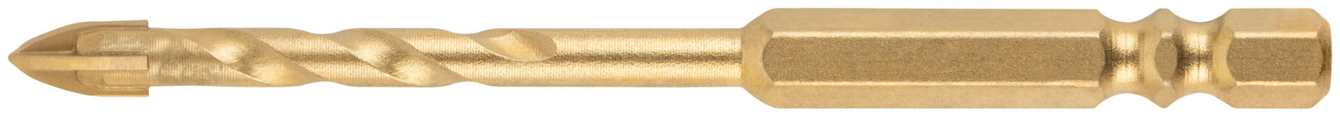 Сверло универсальное, 4 режущие кромки, титановое покрытие, шестигранный U-хвостовик под биту, 5х90 мм (35164)