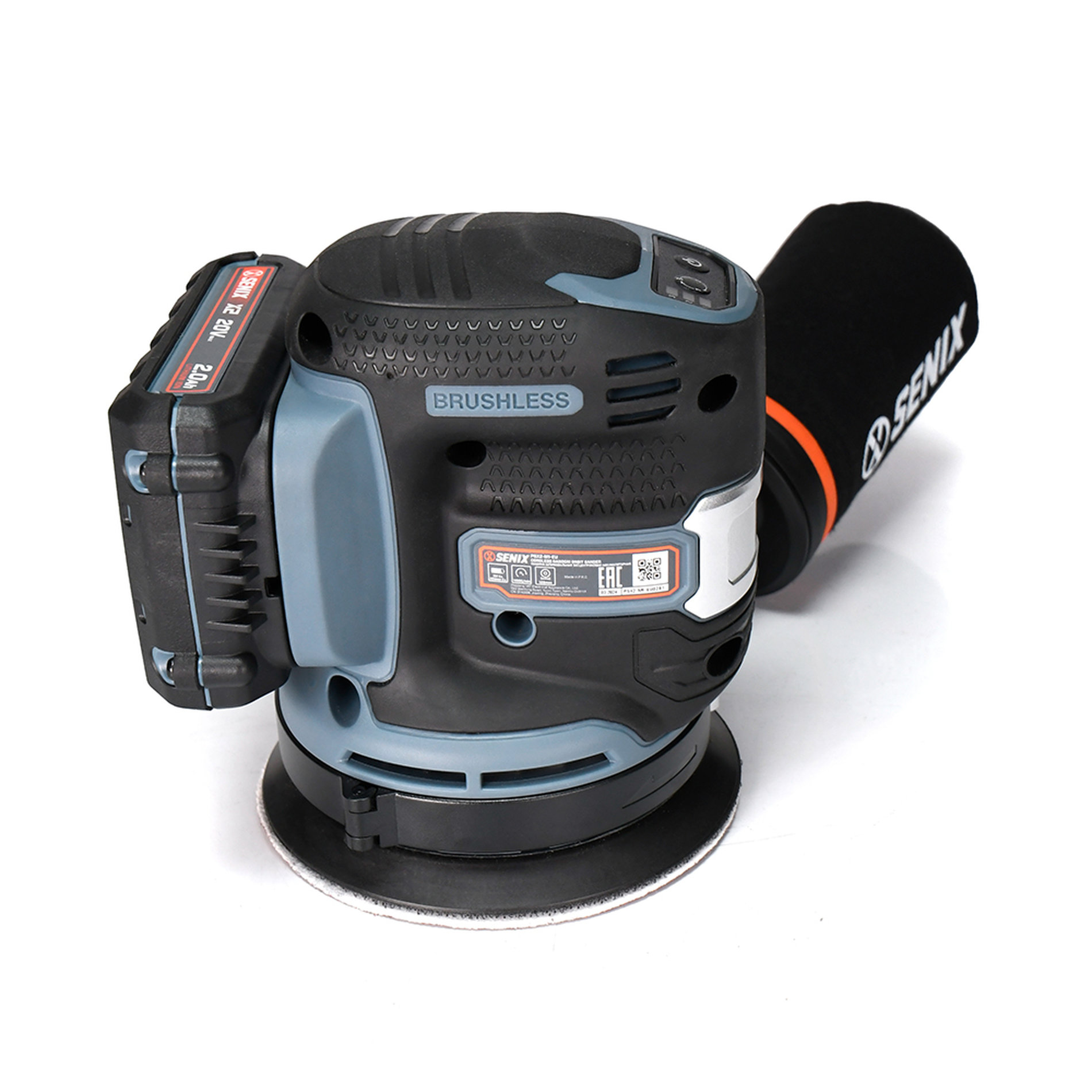 Орбитальная (эксцентриковая) шлифмашина, бесщ.дв., 125 мм, с 1 АКБ, 1 ЗУ X2 20В