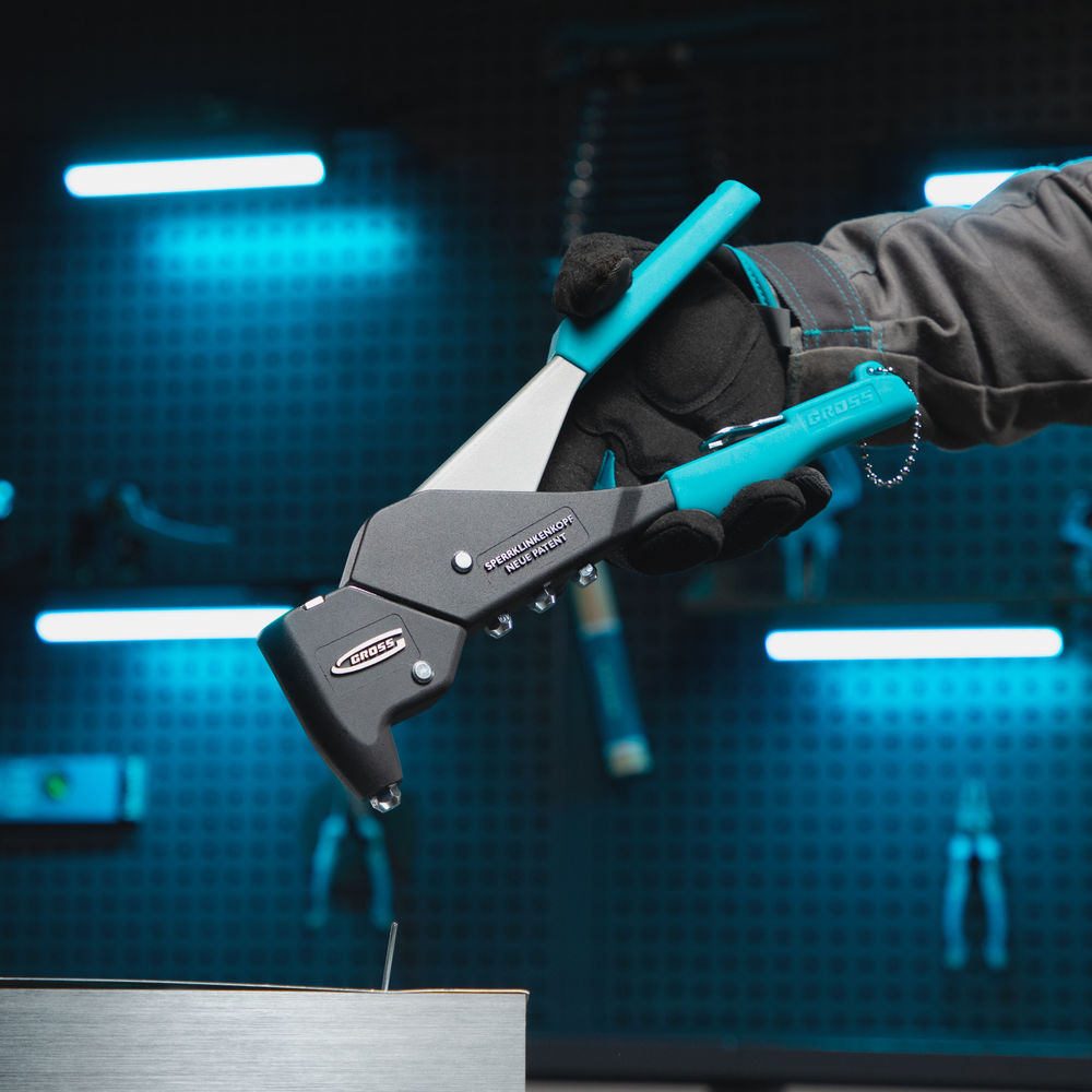 Заклепочник литой, усиленный, поворотный 0-360 град, заклепки 2.4-4.8 мм Gross (40405)