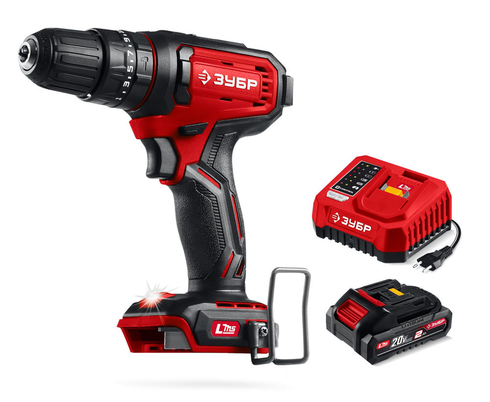 Дрель-шуруповерт ударная 20 В 40 Н·м 1 АКБ LMS 2 А·ч ЗУБР ДШУ-40-21