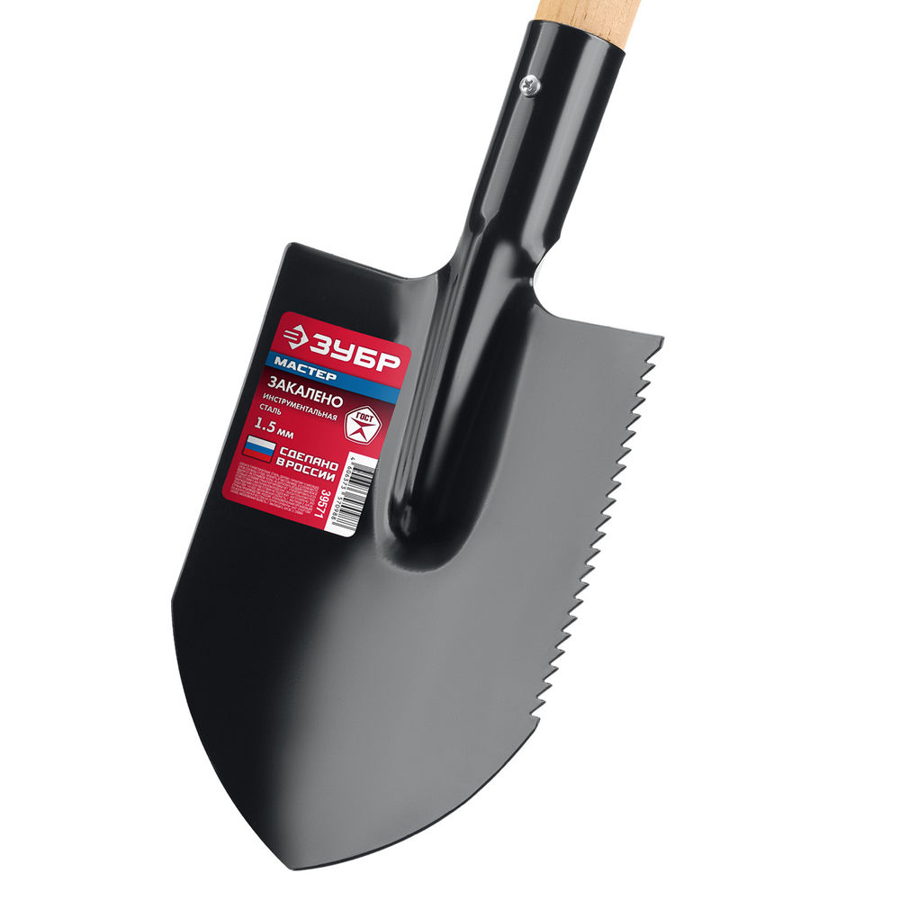 Лопата туристическая МАСТЕР, 210 х 154 х 550 мм, полотно 1.5 мм, закалено, деревянный черенок высший сорт ЗУБР 39571