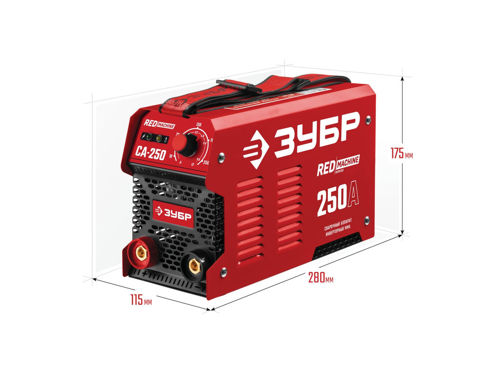 Сварочный аппарат инверторный ММА, 250 А, RED MACHINE, макс. электрод O 6.0 мм ЗУБР СА-250