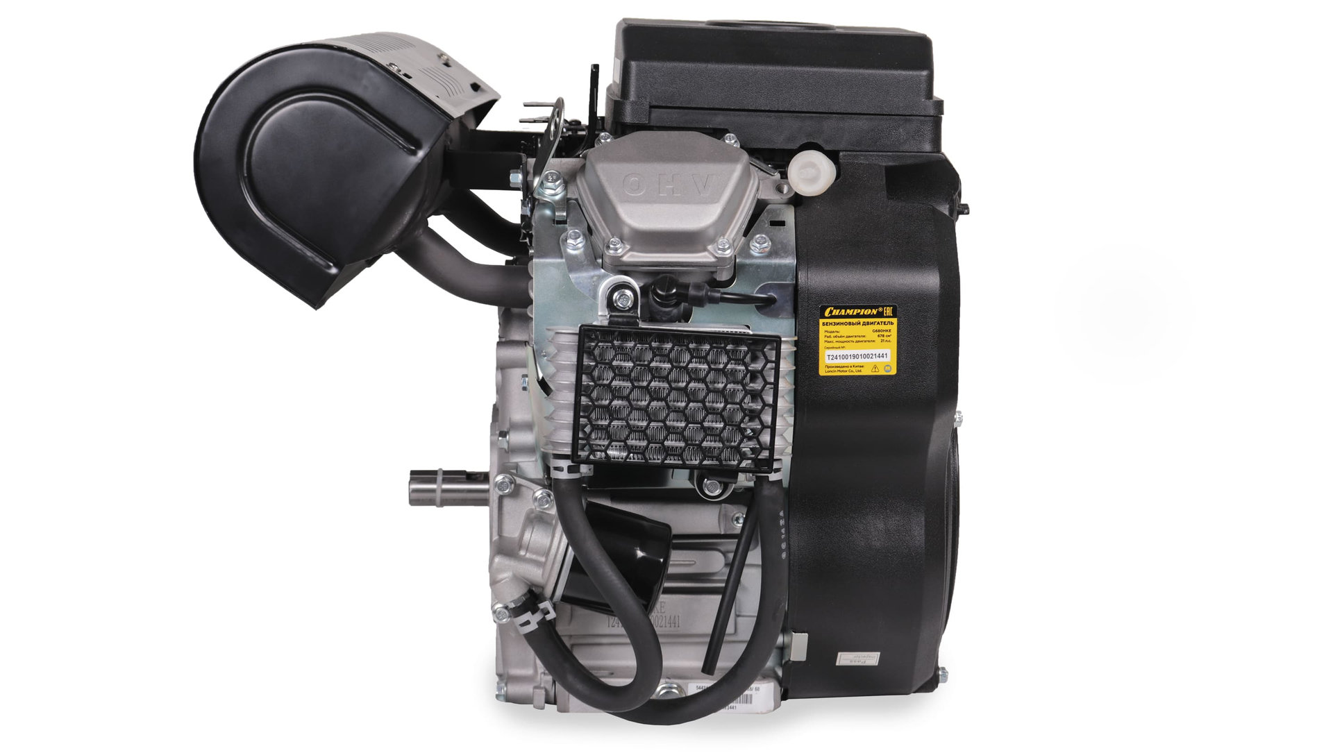 Двигатель 21лс/15,5кВт 678см? 25мм 48кг шпонка эл.стартер выход 12В/300Вт CHAMPION G680HKE