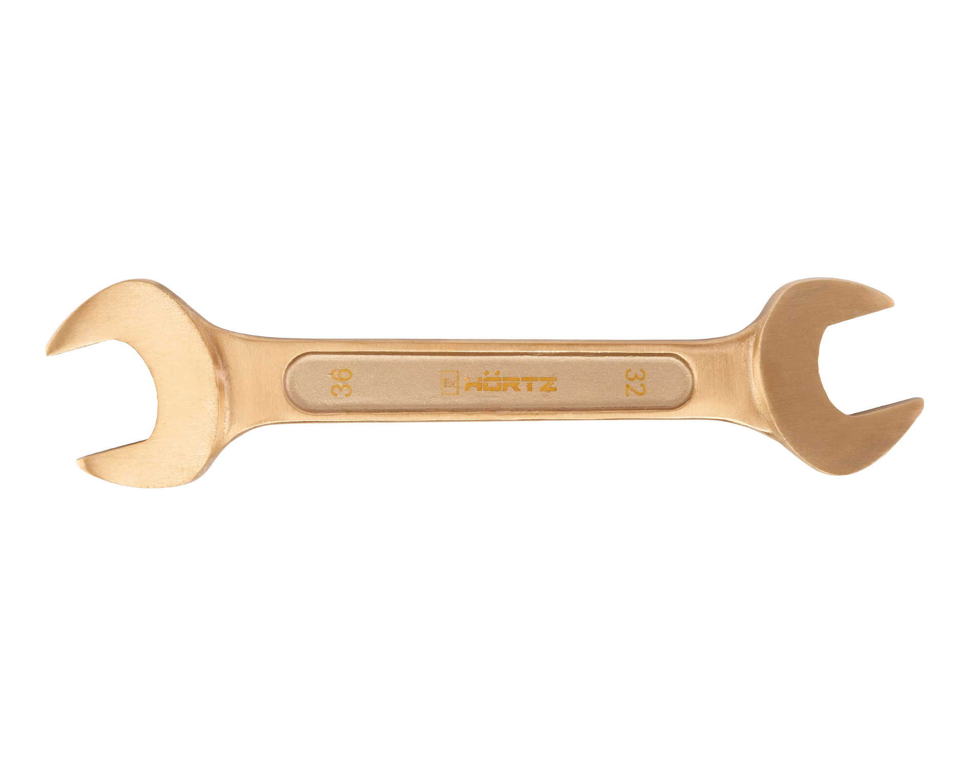 Ключ гаечный рожковый двусторонний 32х36 искробезопасный сплав BeCu, HORTZ