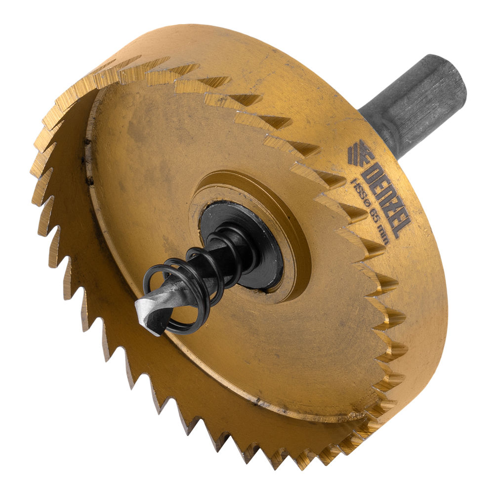 Коронка по металлу HSS, 65 мм, нитридтитановое покрытие Denzel (724121)