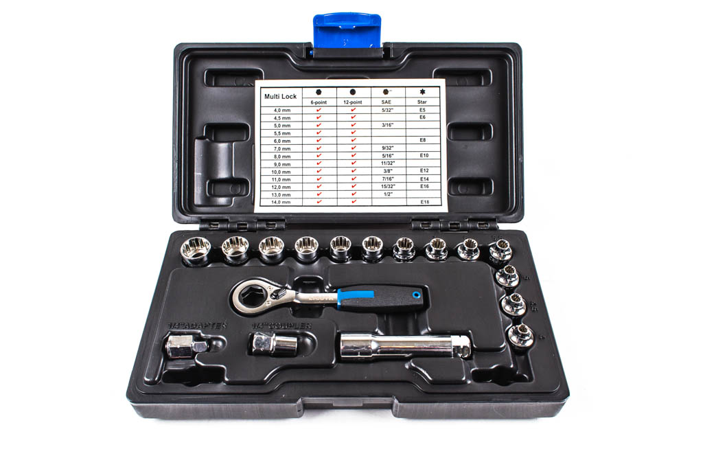 Набор торцевых головок проходных с аксессуарами 13 мм 17 пр. Licota ALK-1005P