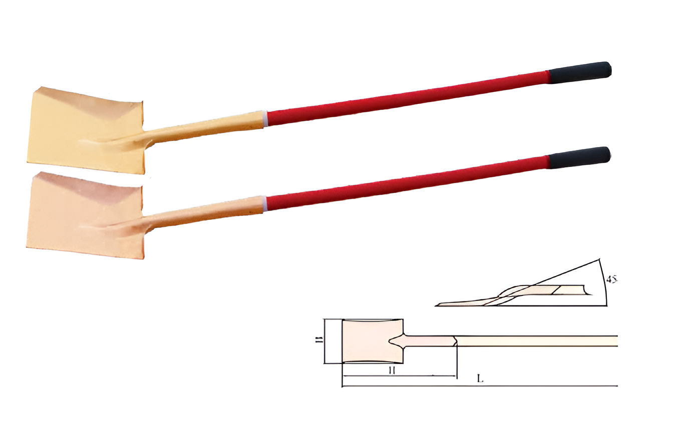 Лопата совковая с черенком европейского типа, искробезопасный сплав BeCu 198B-1002, HORTZ