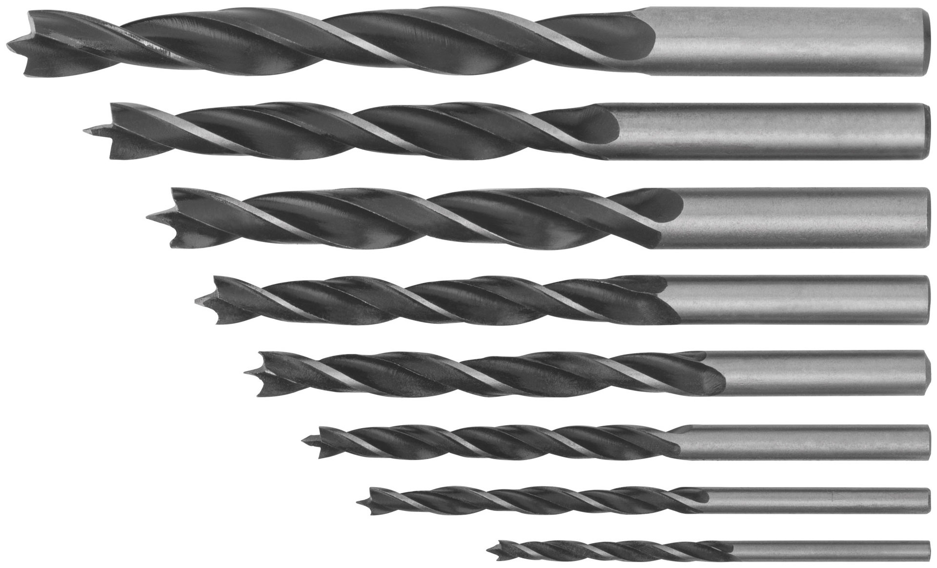 Набор сверл по дереву, ПВХ конверт, 8 шт.(3-4-5-6-7-8-9-10 мм) (36108)