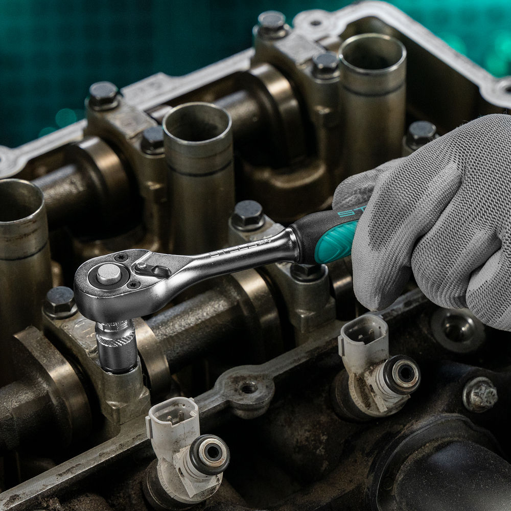 Набор торцевых головок с трещоткой, 1/4, 26 предметов Stels