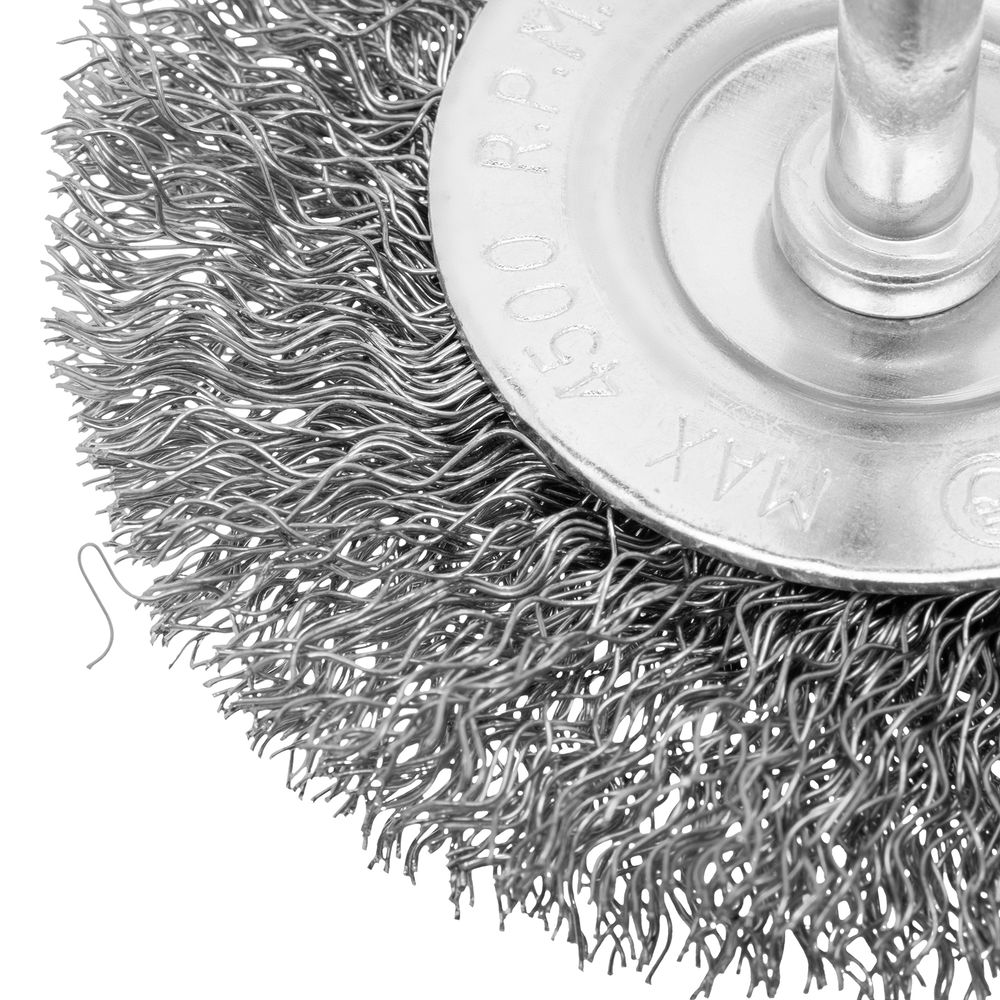 Щетка для дрели, 75 мм, плоская со шпилькой, витая проволока Сибртех (744487)