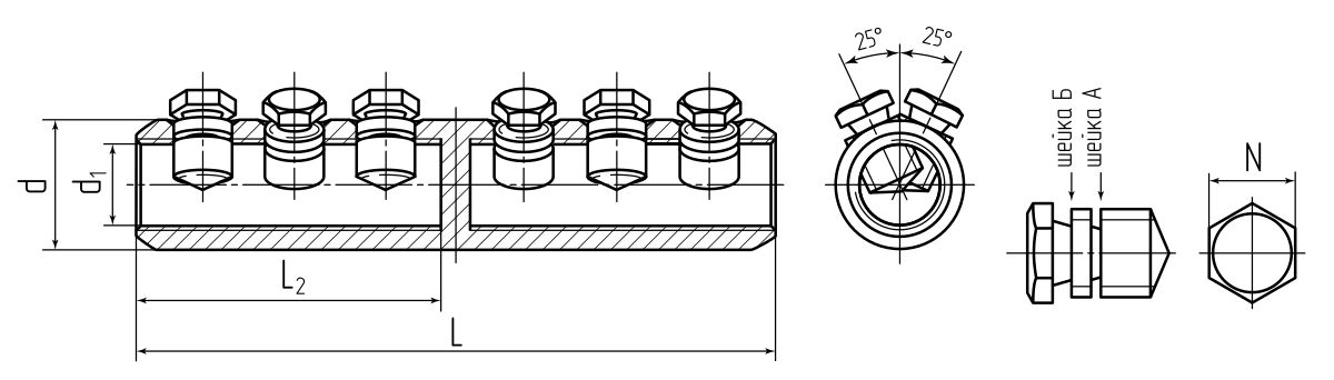 Соединитель болтовой 6СБЕ-35-300/400 (КВТ) (65827)
