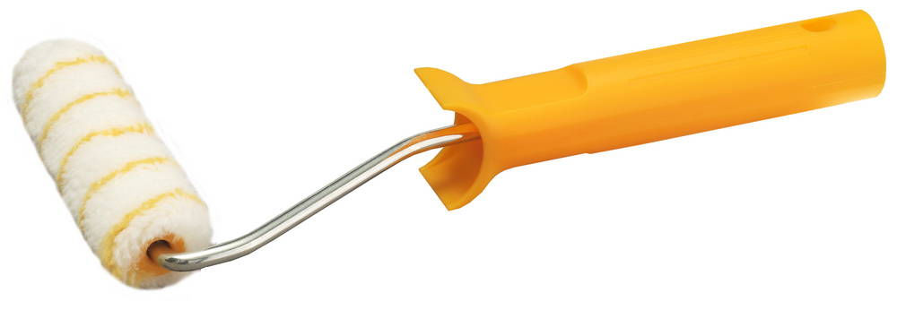 Валик мини-валик малярный в сборе GIRPAINT, 15 х 110 мм, бюгель 6 мм, ворс 10 мм, полиакрил, все виды ЛКМ STAYER 03-0509-11_z01