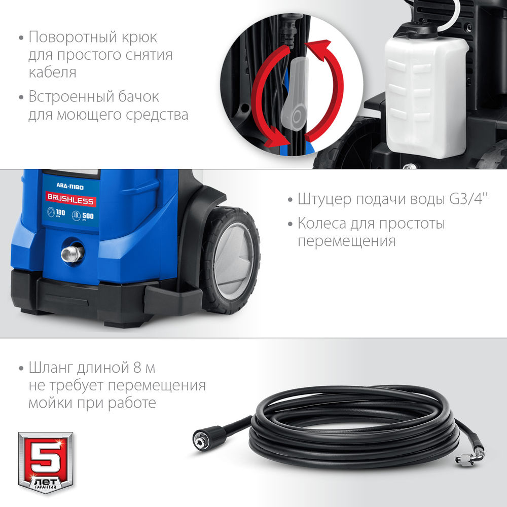 Мойка высокого давления 2300 Вт 180 Атм пистолет МИГ-280 Профессионал ЗУБР АВД-П180