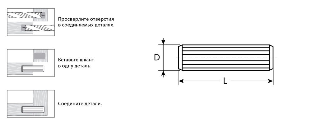 Шканты мебельные 8 x 40 мм, бук, 14 шт ЗУБР 4-308016-08-40
