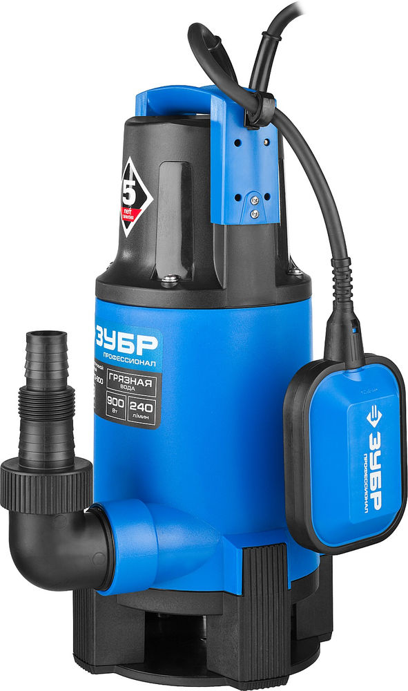 Насос дренажный для грязной воды 900 Вт ЗУБР Профессионал НПГ-Т3-900