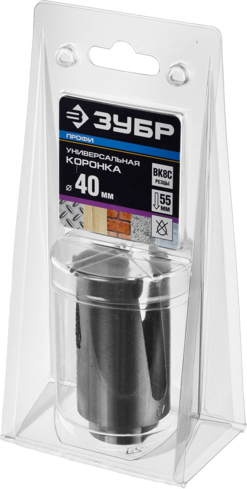 Коронка с твердосплавными резцами 40 мм ЗУБР Проуниверсал Профессионал 29514-40