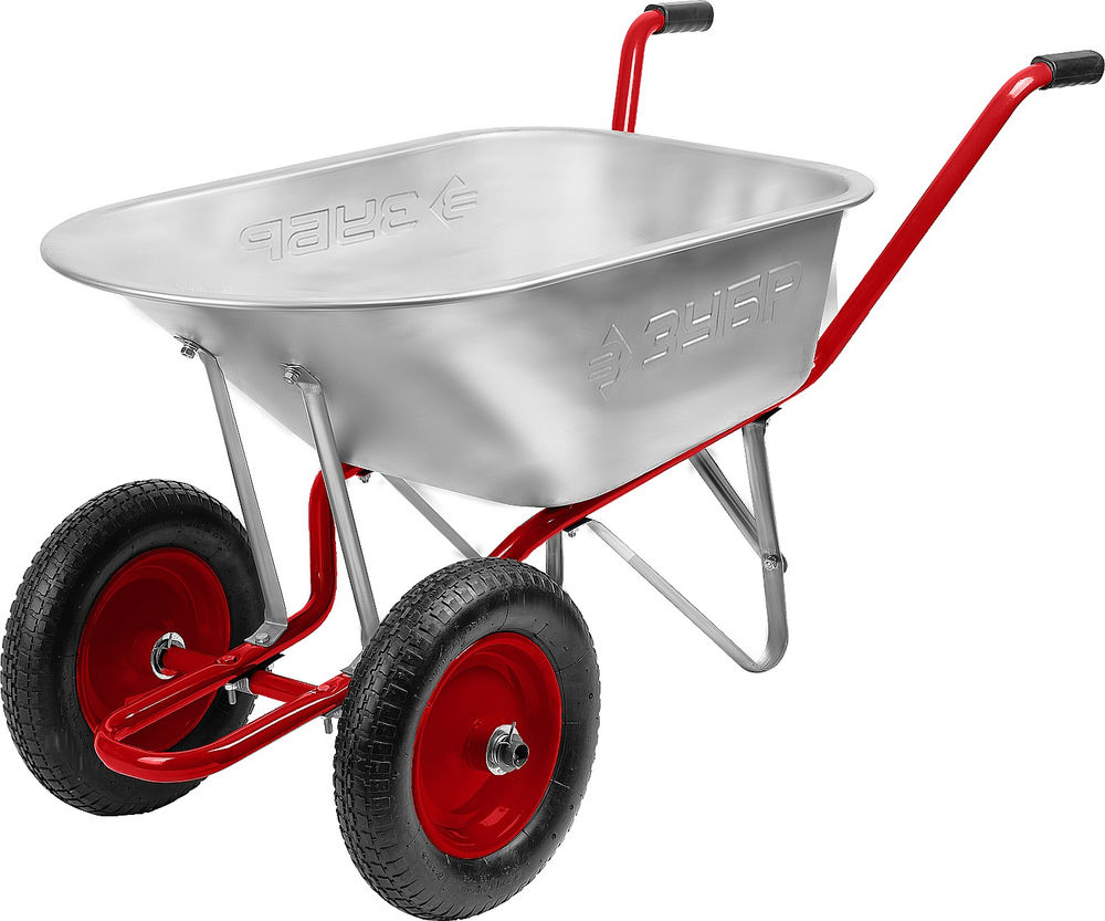 Садово-строительная тачка 90 л, 180 кг, двухколесная, пневматические колеса ЗУБР Т-21 39952