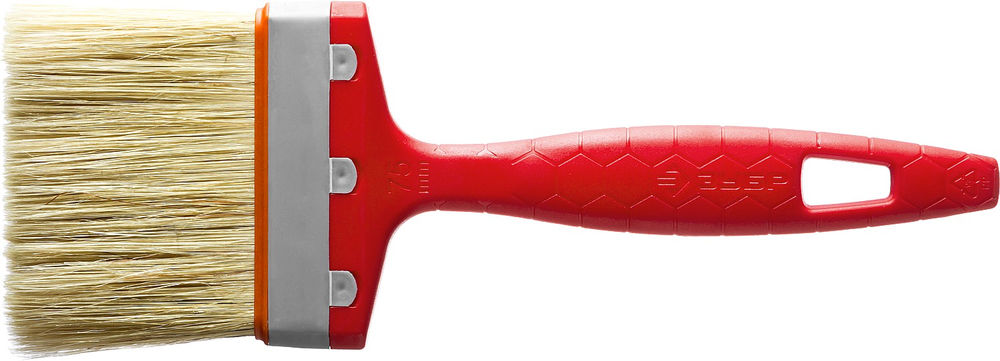 Кисть плоская 75 мм, 3, светлая натуральная щетина, пластмассовая ручка, все виды ЛКМ ЗУБР УНИВЕРСАЛ 01015-075