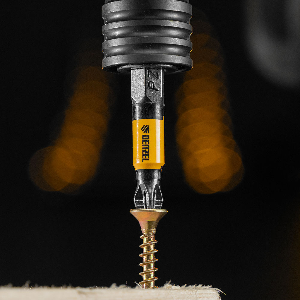 Бита PZ2х50, сталь легированная S2, 10 шт., круглый профиль, отрывная упаковка, , Е 6,3 Denzel (11680)