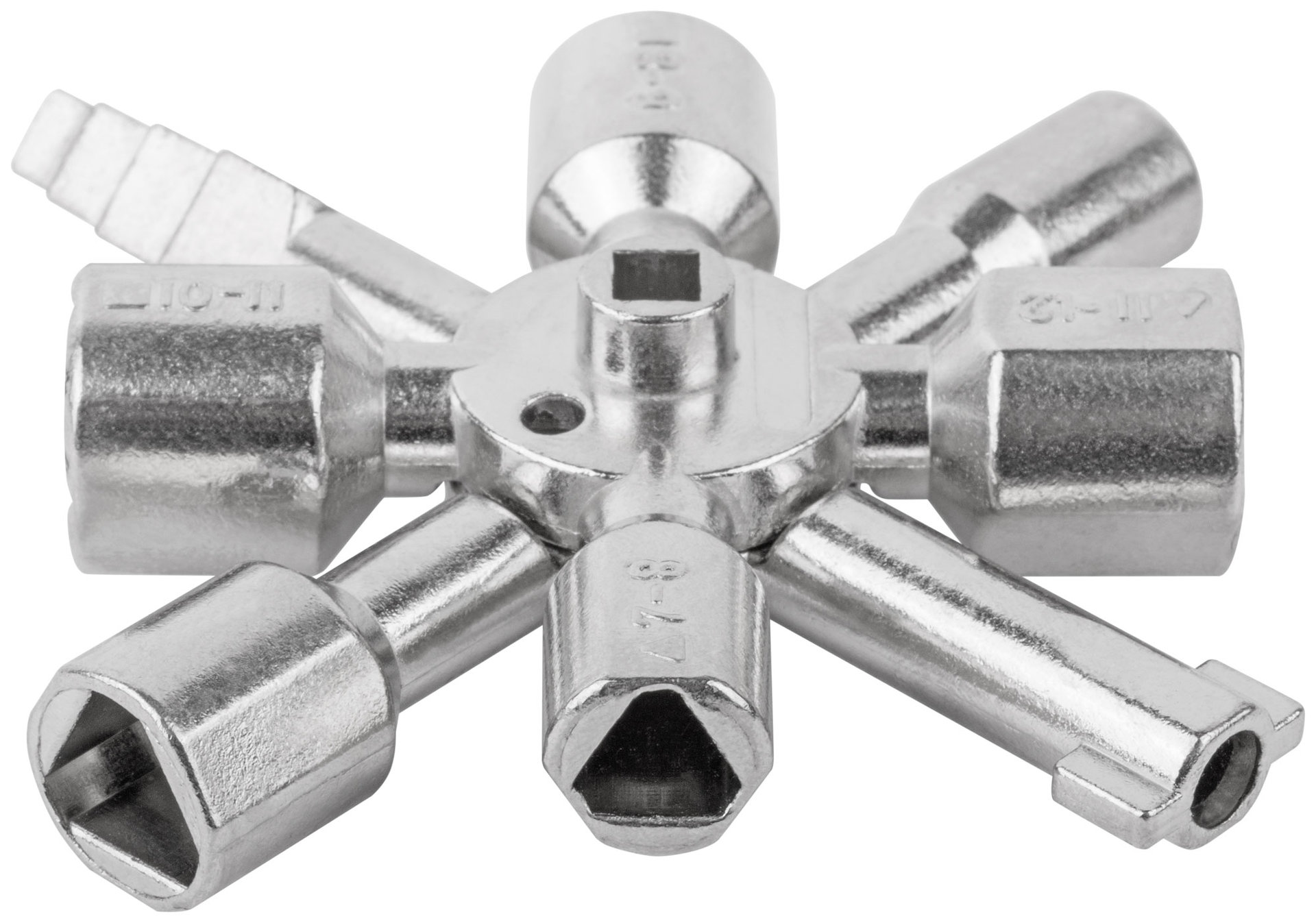 Ключ универсальный для электрошкафов 10-в-1, двусторонняя CrV бита РН2/SL7 (60110)