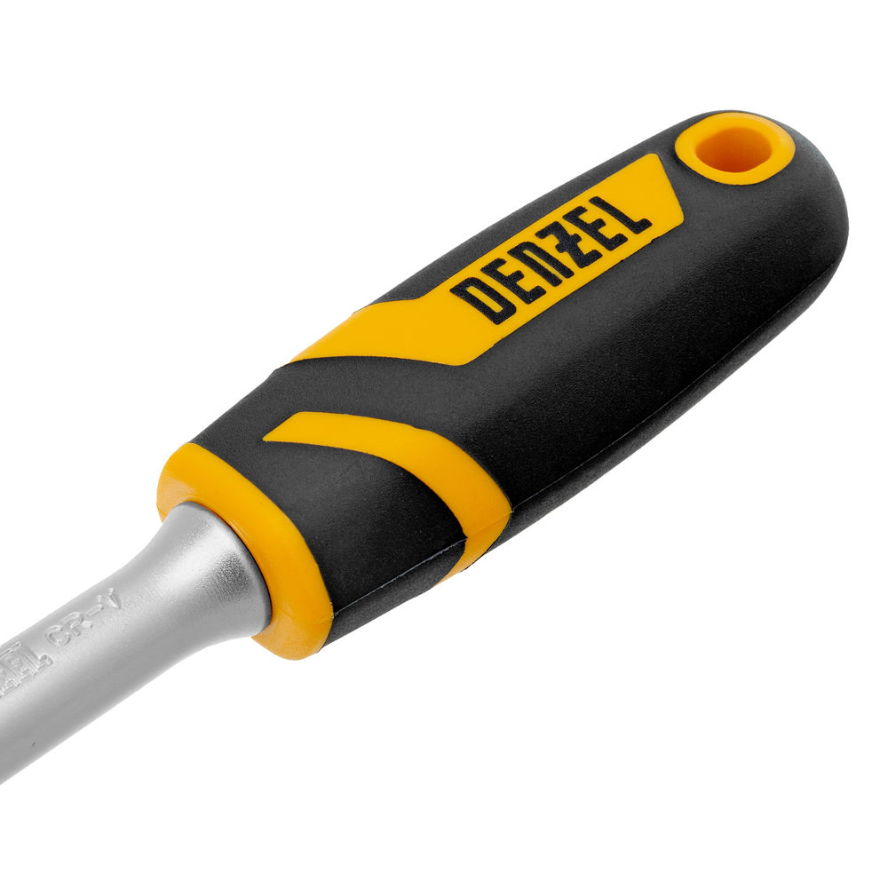 Ключ-трещотка 1/4, 90 зубьев, с быстрым сбросом, CrV Denzel