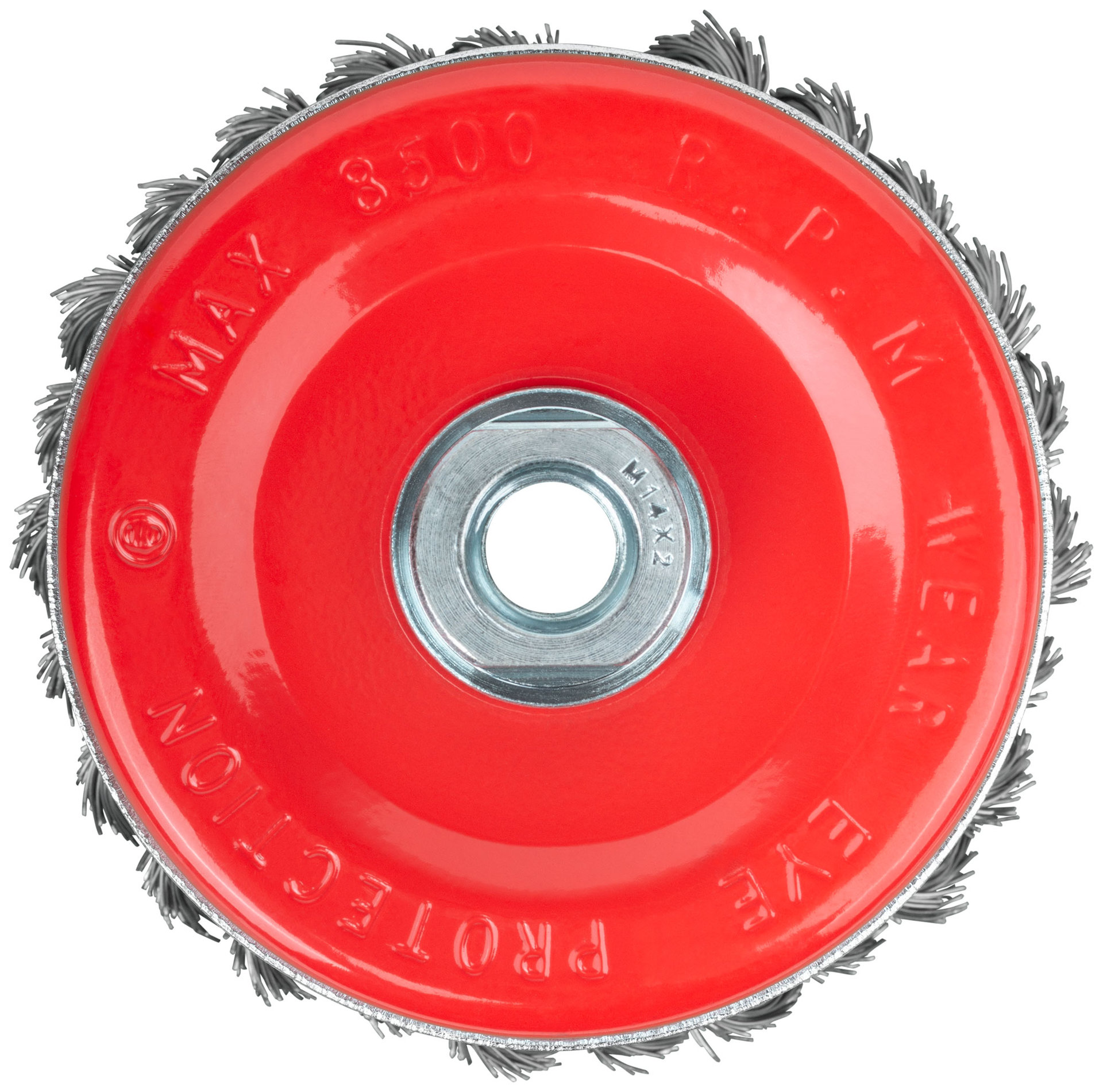 Корщетка-чашка, гайка М14, стальная витая проволока с бандажом, Профи 100 мм (39510)