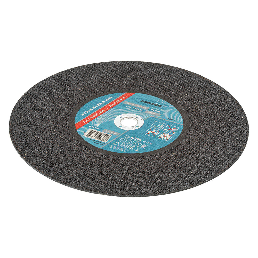 Круг отрезной по металлу, 355 x 3.5 x 25.4 мм Gross (74394)