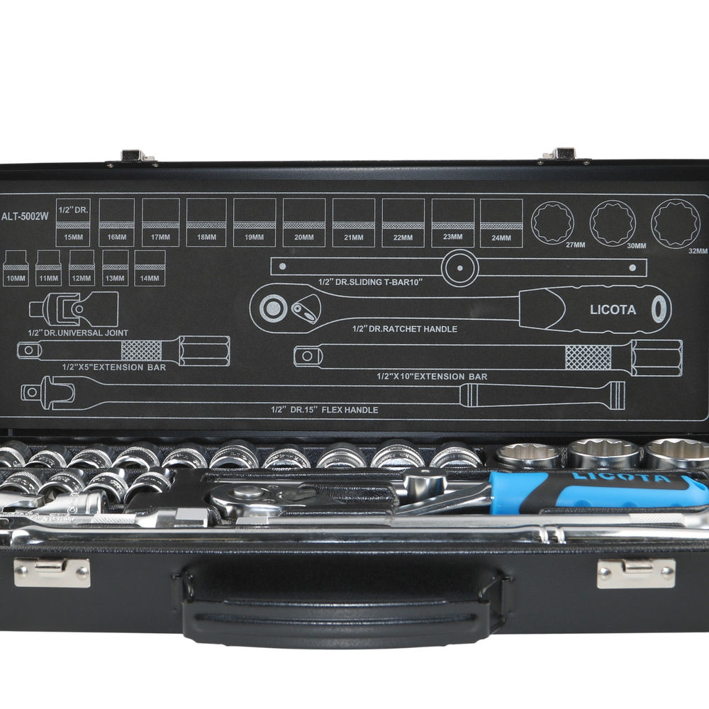 Licota ALT-5002W Набор торцевых головок 1/2 12-ти гранных 24 пр., 10-32 мм (ALT-5002W)