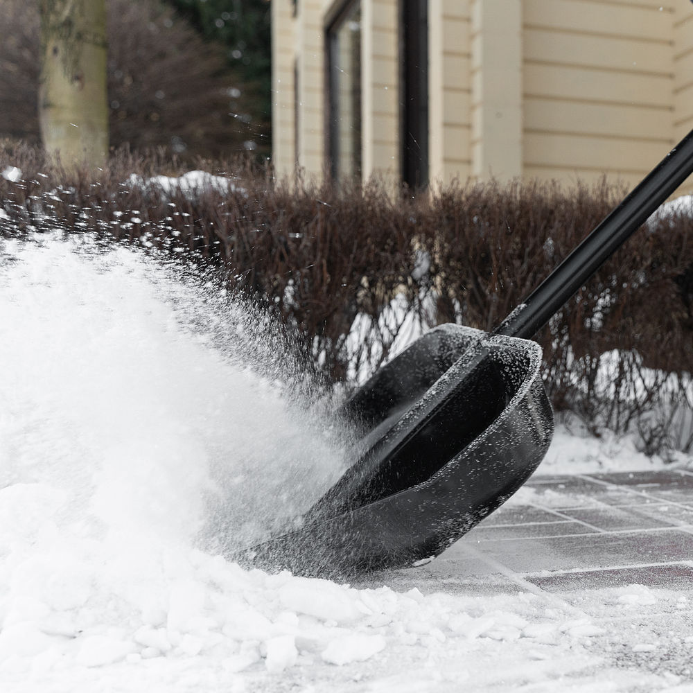 Лопата для уборки снега, поликарбонат, 460х400х1370 мм, стальной черенок, BASE Palisad (61644)