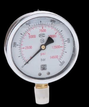 Манометр гидравлический; 1000 бар (14500 psi); 100 мм; М20х1,5, ТЕХРИМ, 819050-6