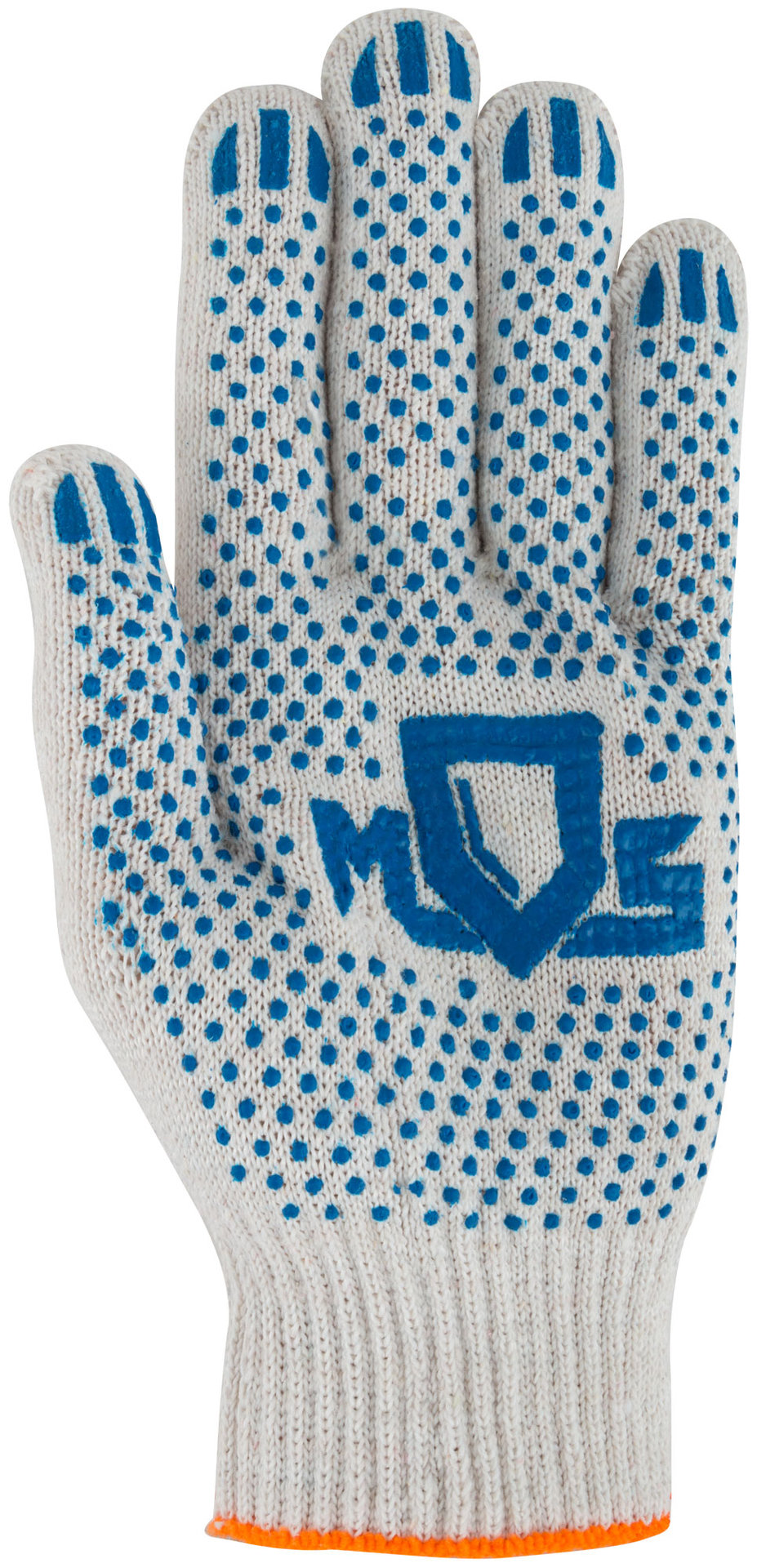 Перчатки вязаные (4 нити), х/б, с ПВХ, 10 класс вязки (12484)