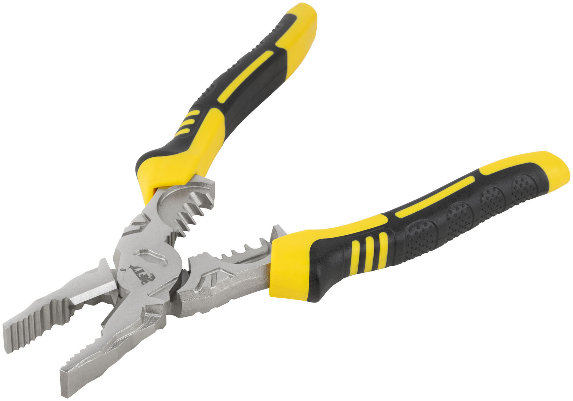 Плоскогубцы комбинированные многофункциональные, эксцентриковый шарнир, прорезинен. ручки, Профи 180 мм (51015)