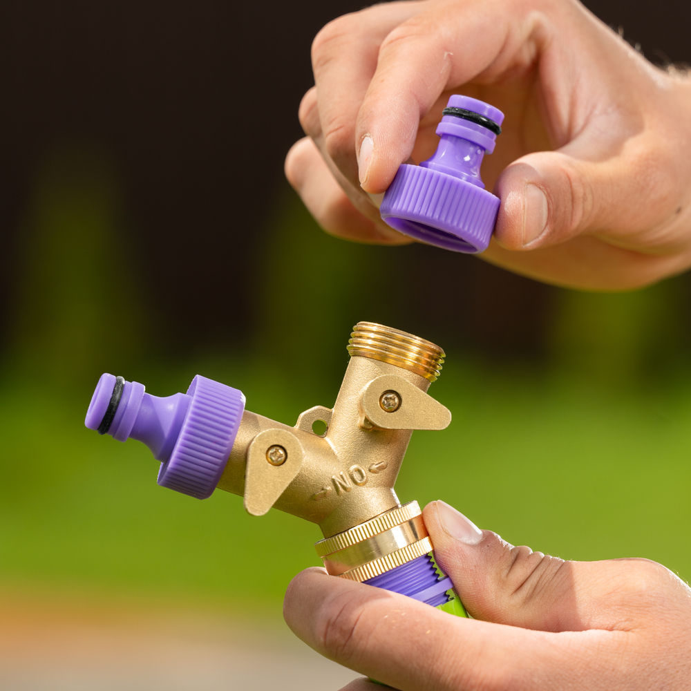 Разветвитель двухканальный, регулируемый, внешняя и внутренняя резьба 3/4, латунный Palisad (66523)