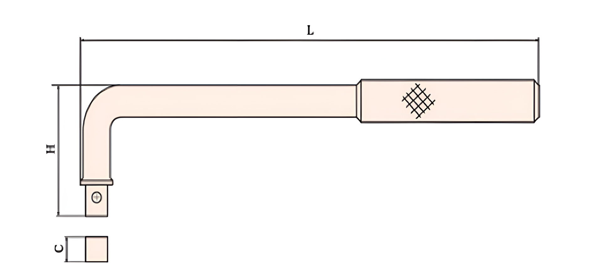 Рукоятка угловая 1 AlCu искробезопасная 121-1008, HORTZ