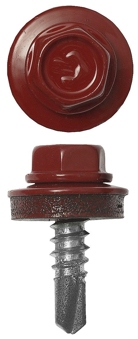 Саморез кровельный 25 х 5.5 мм, рубиново-красный, 1800 шт Профессионал СКМ 3003 ЗУБР 4-300310-55-025-3003