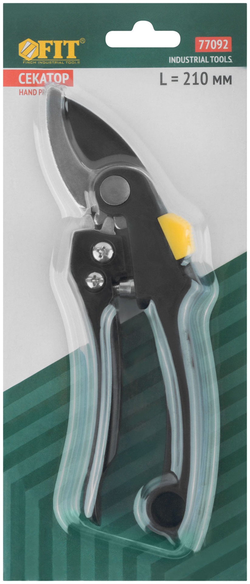 Секатор, режущие кромки внахлест, тефлон, зубчатый привод, алюминиевая и пластиковая ручки 210 мм (77092)